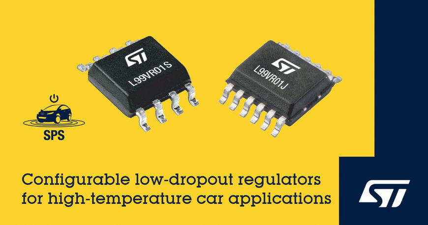 Configurable Automotive Low-Dropout Regulators from STMicroelectronics Provide Diagnostics for Functional Safety